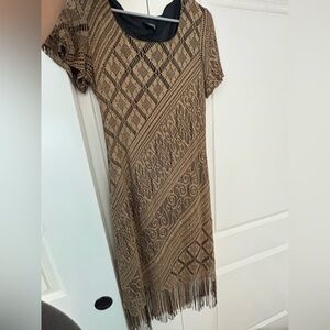 Elegant Gold Lace Dress